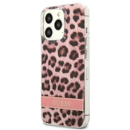 Guess Leopard dėklas iPhone 13 Pro Max - rožinis