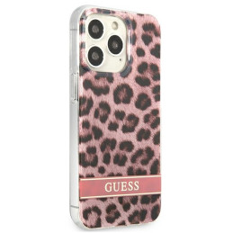 Guess Leopard dėklas iPhone 13 Pro Max - rožinis
