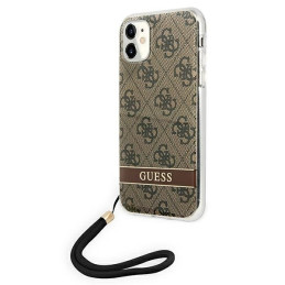 Guess 4G Print Strap dėklas iPhone 11 - rudas