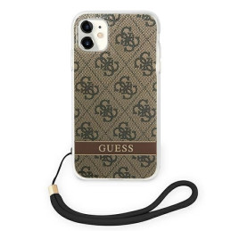 Guess 4G Print Strap dėklas iPhone 11 - rudas