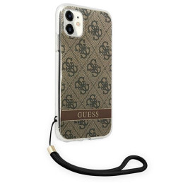 Guess 4G Print Strap dėklas iPhone 11 - rudas