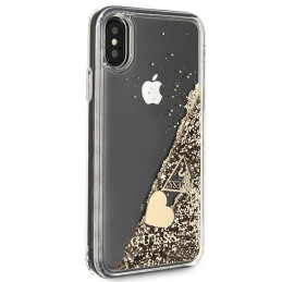 Guess Glitter Charms dėklas, skirtas iPhone X / Xs - auksinis