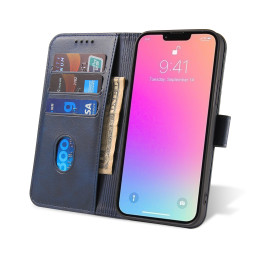 Magnetinis dėklas, elegantiškas dėklas su atvartu ir stovo funkcija, skirtas iPhone 13 Pro Max, mėlynas