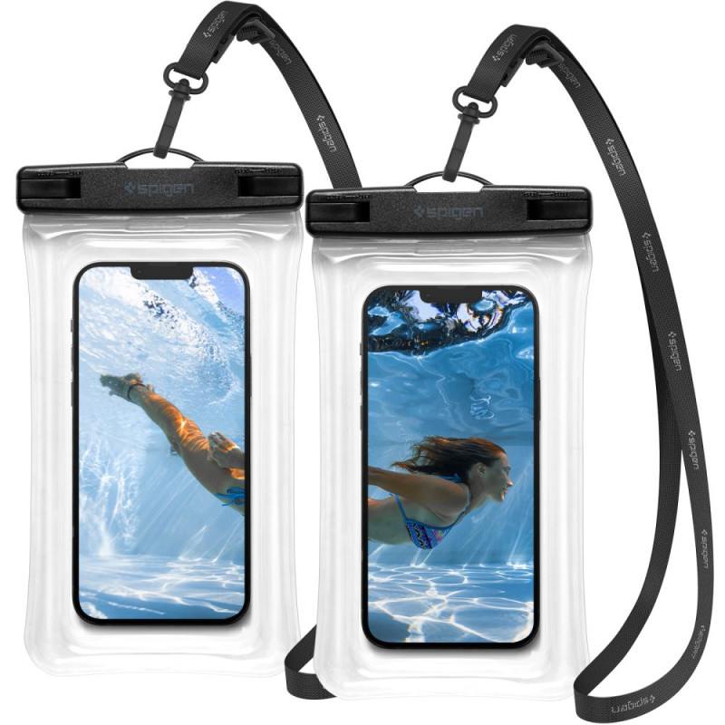 Spigen Aqua Shield A610 vandeniui atsparus dėklas, plūduriuojantis ant vandens - skaidrus 2 vnt.