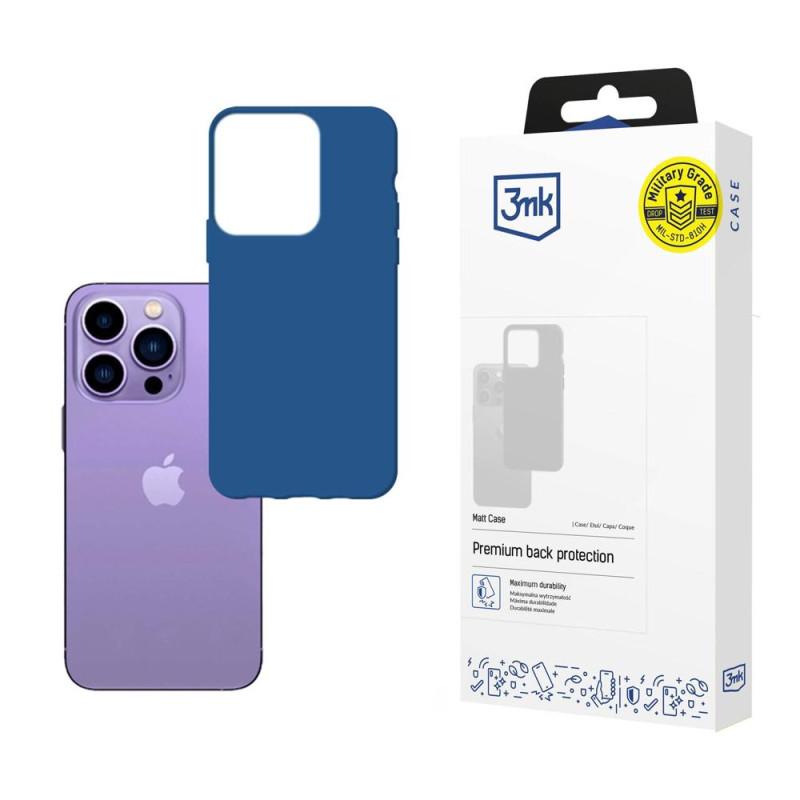 3mk matinis dėklas, skirtas iPhone 14 Pro Max – mėlynas