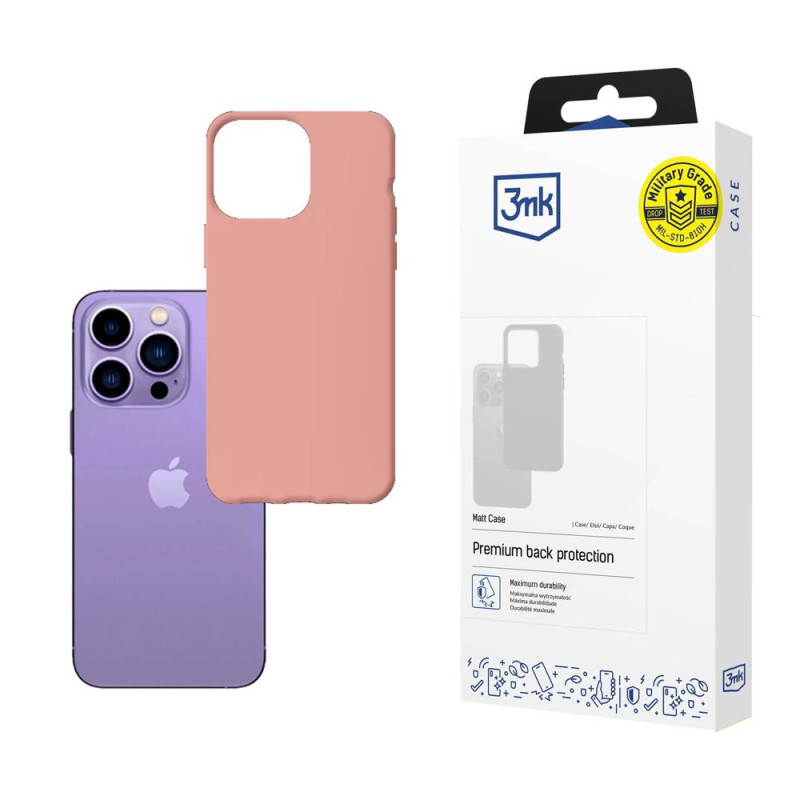 3mk matinis dėklas, skirtas iPhone 14 Pro – rožinis