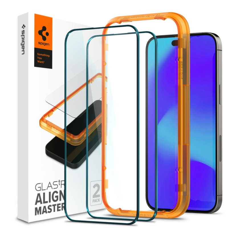 Spigen ALM Glass FC grūdintas stiklas skirtas iPhone 14 Pro Max - juodas 2 vnt.