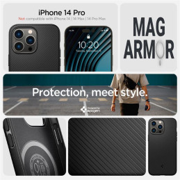 Spigen Mag Armor dėklas su MagSafe iPhone 14 Pro - matinė juoda