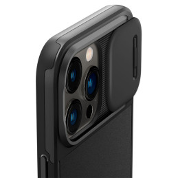 Spigen Optik Armor Mag dėklas su MagSafe, skirtas iPhone 14 Pro Max - juodas