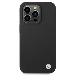 BMW Silicone Metal Logo dėklas, skirtas iPhone 14 Pro Max - juodas