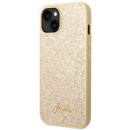 Guess GUHCP14SHGGSHD iPhone 14 6,1 colio auksinis/ auksinis kietas dėklas Glitter Script