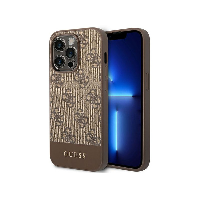 Guess GUHCP14XG4GLBR iPhone 14 Pro Max 6,7" rudas/ rudas kietas dėklas 4G Stripe Collection