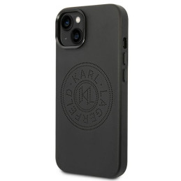 Karl Lagerfeld odinis perforuotas logotipo dėklas iPhone 14 Plus - juodas