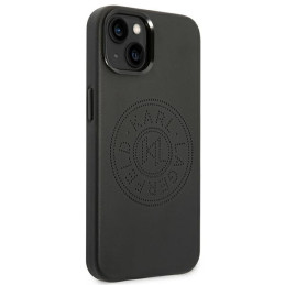 Karl Lagerfeld odinis perforuotas logotipo dėklas iPhone 14 Plus - juodas