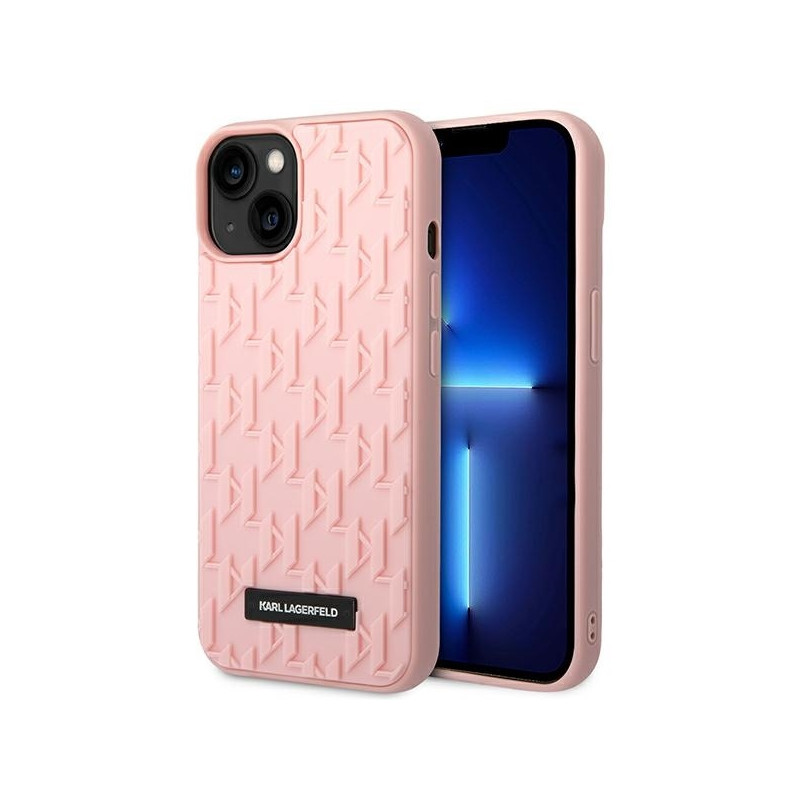 Karl Lagerfeld 3D Monogram dėklas iPhone 14 Plus - rožinis