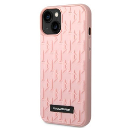 Karl Lagerfeld 3D Monogram dėklas iPhone 14 Plus - rožinis