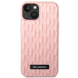 Karl Lagerfeld 3D Monogram dėklas iPhone 14 Plus - rožinis