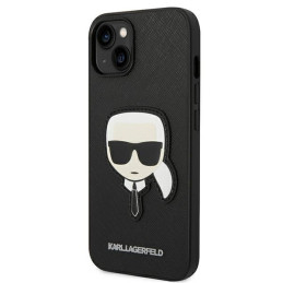 Karl Lagerfeld Saffiano Karl& 39 s Head Patch dėklas iPhone 14 Plus - juodas