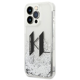 Karl Lagerfeld Liquid Glitter Big KL dėklas iPhone 14 Pro - sidabrinis