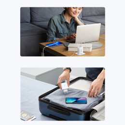 Ugreen greitas tinklo įkroviklis 2x USB Type C / USB 65W PD3.0, QC3.0/ 4.0+ baltas (CD275)