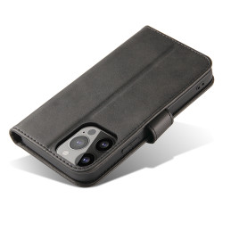 Magnet Case elegantiškas dėklas su atvartu ir stovo funkcija, skirtas iPhone 13, juodas