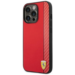 Ferrari Carbon dėklas iPhone 14 Pro - raudonas