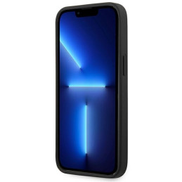 Ferrari Silicone Metal Logo dėklas, skirtas iPhone 14 Plus - juodas