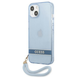 Guess Translucent Strap dėklas iPhone 13 - mėlynas