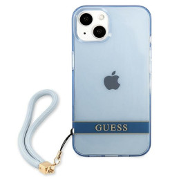 Guess Translucent Strap dėklas iPhone 13 - mėlynas
