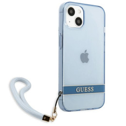 Guess Translucent Strap dėklas iPhone 13 - mėlynas