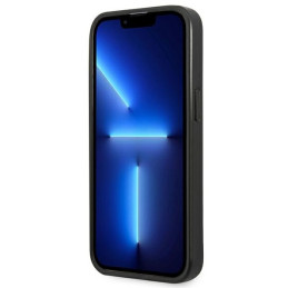 Guess Saffiano Triangle Logo dėklas iPhone 13 mini - sidabrinis
