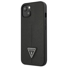 Guess Saffiano Triangle Logo dėklas iPhone 13 mini - juodas