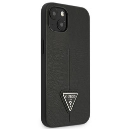 Guess Saffiano Triangle Logo dėklas iPhone 13 mini - juodas
