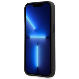 Guess Saffiano Triangle Logo dėklas iPhone 13 mini - juodas