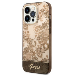 Guess Porcelain Collection dėklas, skirtas iPhone 14 Pro - smėlio spalvos