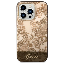 Guess Porcelain Collection dėklas, skirtas iPhone 14 Pro - smėlio spalvos