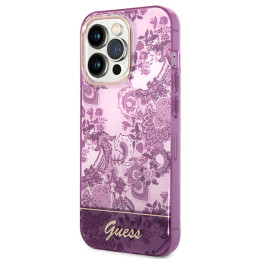 Guess Porcelain Collection dėklas, skirtas iPhone 14 Pro - fuksija