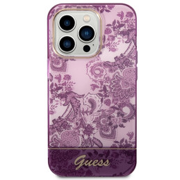 Guess Porcelain Collection dėklas, skirtas iPhone 14 Pro - fuksija
