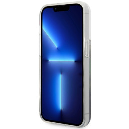 Guess Flower Liquid Glitter dėklas iPhone 14 Pro - mėlynas