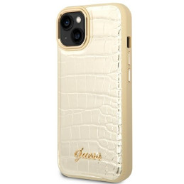 Guess Croco Collection dėklas iPhone 14 Plus - auksinis