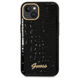 Guess Croco Collection dėklas iPhone 14 Plus - juodas