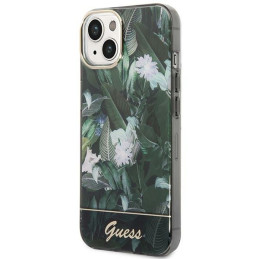Guess Jungle Collection dėklas iPhone 14 Plus - žalias