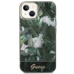 Guess Jungle Collection dėklas iPhone 14 Plus - žalias
