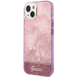 Guess Jungle Collection dėklas iPhone 14 Plus - rožinis