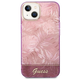 Guess Jungle Collection dėklas iPhone 14 Plus - rožinis