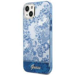 Guess Porcelain Collection dėklas, skirtas iPhone 14 Plus - mėlynas