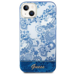 Guess Porcelain Collection dėklas, skirtas iPhone 14 Plus - mėlynas