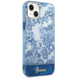 Guess Porcelain Collection dėklas, skirtas iPhone 14 Plus - mėlynas