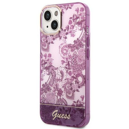 Guess Porcelain Collection dėklas, skirtas iPhone 14 Plus - fuksijos spalvos