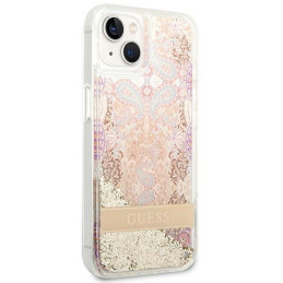 Guess Paisley Liquid Glitter dėklas iPhone 14 Plus - auksinis